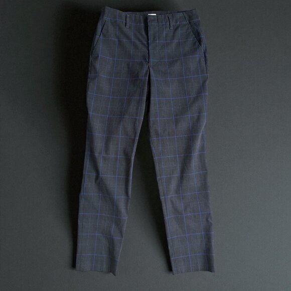 GAP Gray Blue Plaid high Rise Slim Taper Dress Pants Size 2 - Picture 1 of 9